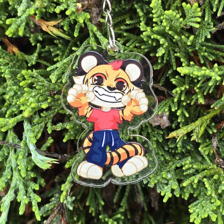 Red acrylic keychain